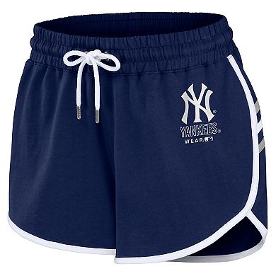 Women's WEAR by Erin Andrews Navy New York Yankees Logo Shorts