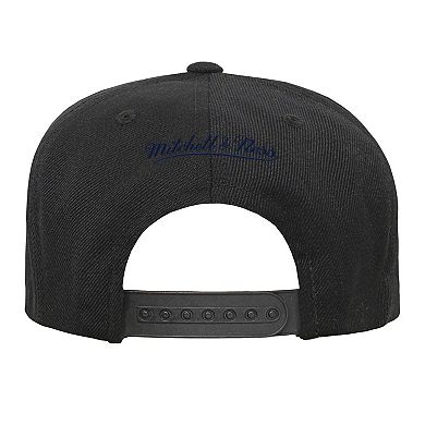 Youth Mitchell & Ness Black New Jersey Nets Team Script Snapback Hat