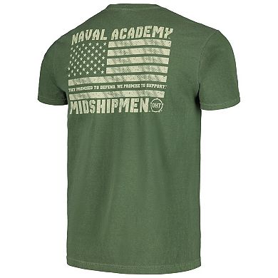 Men's Olive Navy Midshipmen OHT Military Appreciation Comfort Colors T-Shirt