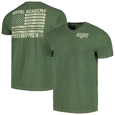 Men's Olive Navy Midshipmen OHT Military Appreciation Comfort Colors T-Shirt