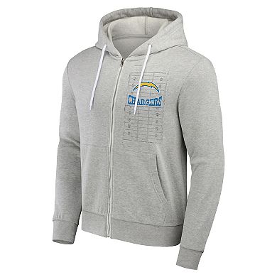 Men's NFL x Darius Rucker Collection by Fanatics Heather Gray Los Angeles Chargers Domestic Full-Zip Hoodie