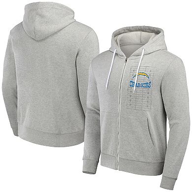 Men's NFL x Darius Rucker Collection by Fanatics Heather Gray Los Angeles Chargers Domestic Full-Zip Hoodie
