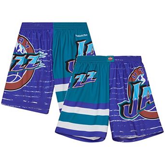 Men's Mitchell & Ness Purple/Turquoise Utah Jazz Jumbotron 3.0 Shorts
