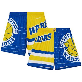 Men's Mitchell & Ness Royal/Gold Golden State Warriors Jumbotron 3.0 Shorts