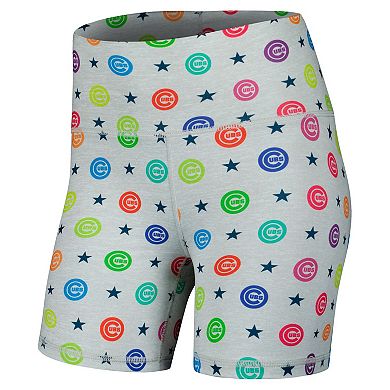 Women's Gray Chicago Cubs TLC Rainbow Shorts