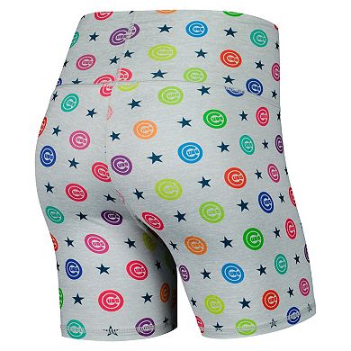 Women's Gray Chicago Cubs TLC Rainbow Shorts