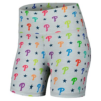 Women's Terez Gray Philadelphia Phillies TLC Rainbow Shorts