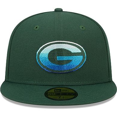 Men's New Era Green Green Bay Packers Gradient 59FIFTY Fitted Hat