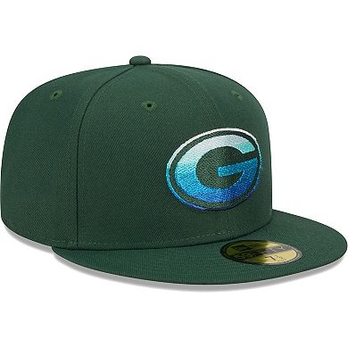 Men's New Era Green Green Bay Packers Gradient 59FIFTY Fitted Hat