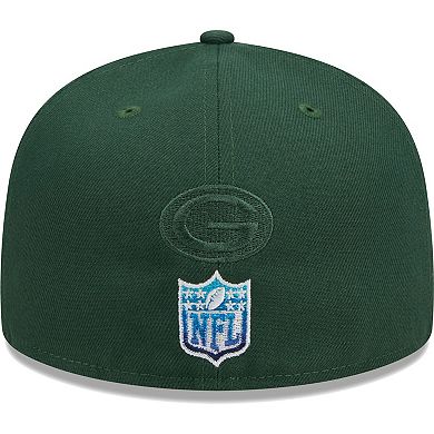 Men's New Era Green Green Bay Packers Gradient 59FIFTY Fitted Hat