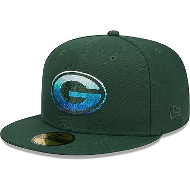 Men's New Era Green Green Bay Packers Gradient 59FIFTY Fitted Hat