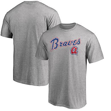 Men's Fanatics Branded Heathered Gray Atlanta Braves Cooperstown Wahconah T-Shirt