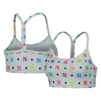 Women's Gray New York Yankees TLC Rainbow Bra