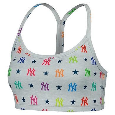 Women's Gray New York Yankees TLC Rainbow Bra
