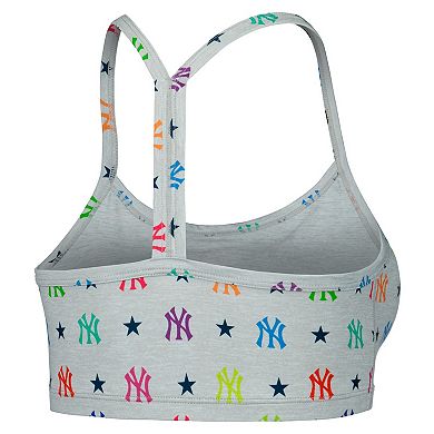 Women's Gray New York Yankees TLC Rainbow Bra