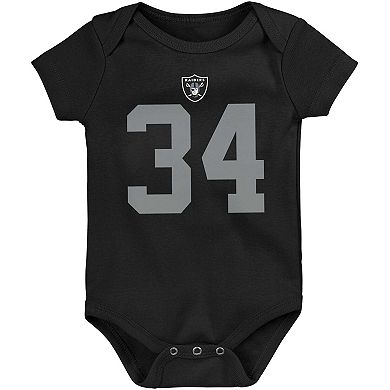 Newborn & Infant Mitchell & Ness Bo Jackson Black Las Vegas Raiders Retro Name & Number Bodysuit