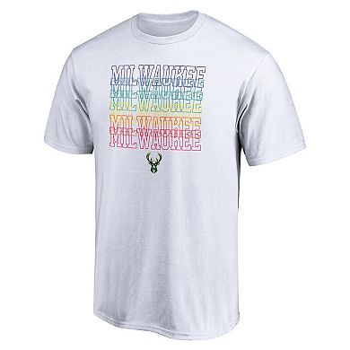 Men's Fanatics Branded White Milwaukee Bucks Team City Pride T-Shirt