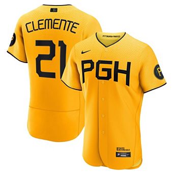 Men's Nike Roberto Clemente Gold Pittsburgh Pirates City Connect Authentic Player Jersey