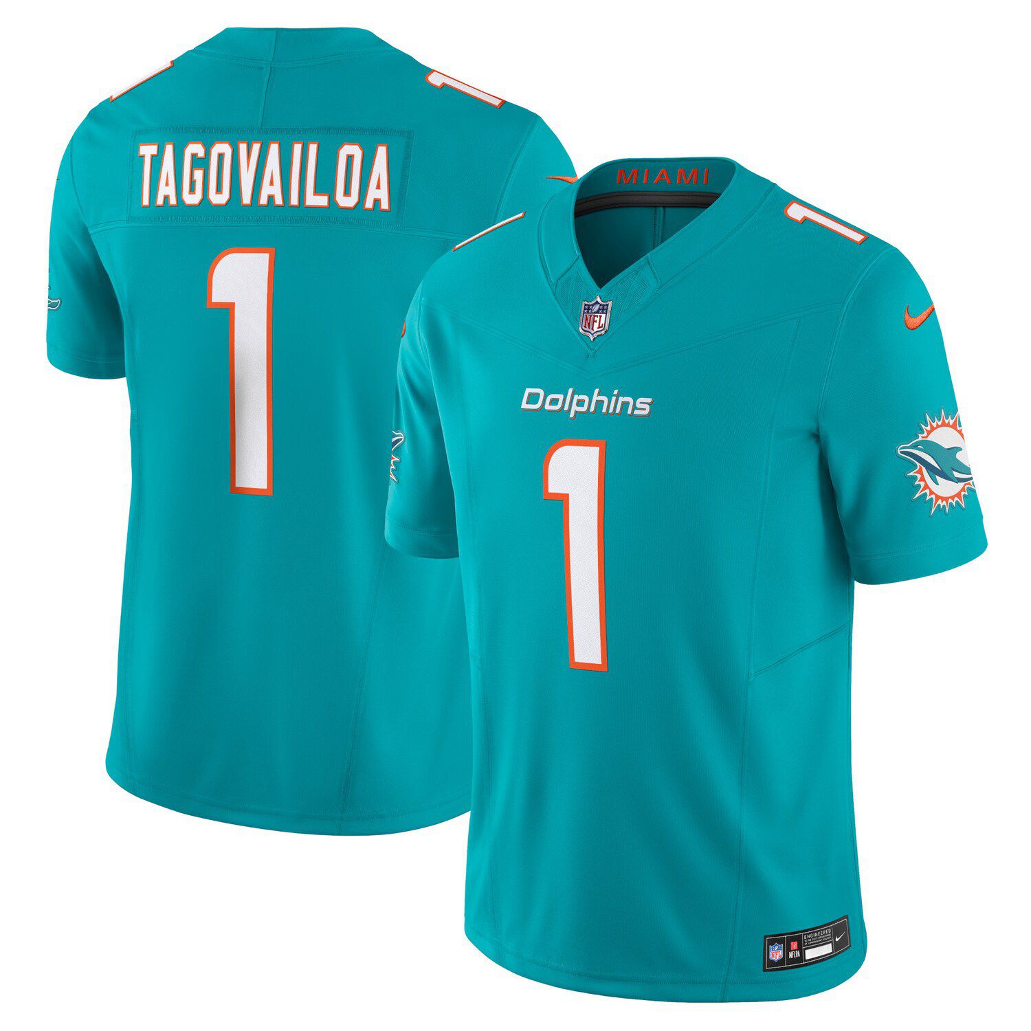 Men's Nike Tua Tagovailoa Aqua Miami Dolphins Game Jersey, 3XL