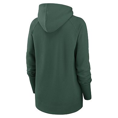 Women's Nike  Green Green Bay Packers Asymmetrical Raglan Full-Zip Hoodie