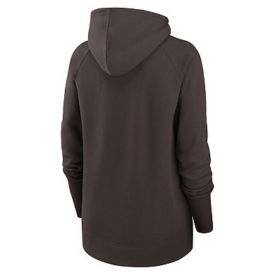 Women's Nike Brown Cleveland Browns Asymmetrical Raglan Full-Zip Hoodie