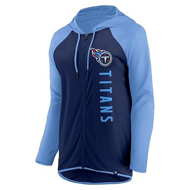 Women's Fanatics Branded Navy/Light Blue Tennessee Titans Forever Fan Full-Zip Hoodie