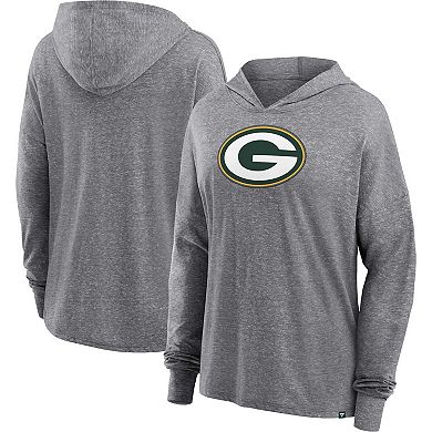 Women's Fanatics Branded Heather Gray Green Bay Packers Cozy Primary Pullover Hoodie