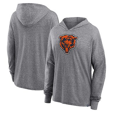 Women's Fanatics Branded Heather Gray Chicago Bears Cozy Primary Pullover Hoodie