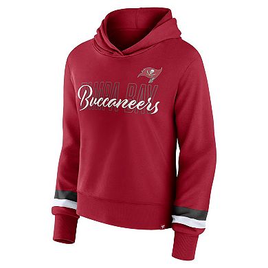 Women's Fanatics Branded Red Tampa Bay Buccaneers Over Under Pullover Hoodie