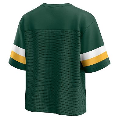 Women's Fanatics Branded  Green Green Bay Packers Established Jersey Cropped V-Neck T-Shirt