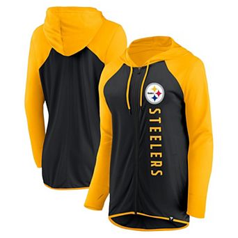 Women's Fanatics Branded Black/Gold Pittsburgh Steelers Forever Fan Full-Zip Hoodie