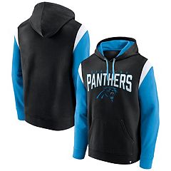 Women's Fanatics Branded Heather Gray/Black Carolina Panthers Blind Side Raglan Full-Zip Hoodie