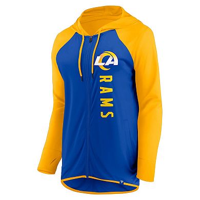 Women's Fanatics Branded Royal/Gold Los Angeles Rams Forever Fan Full-Zip Hoodie