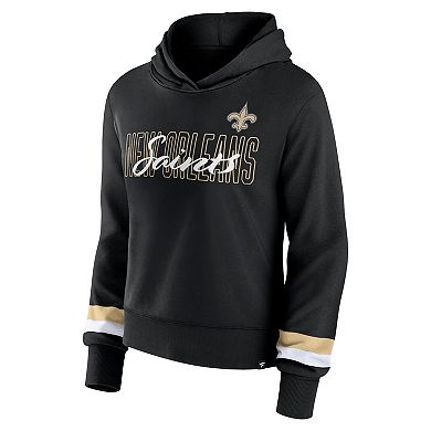 Women's Fanatics Branded Black New Orleans Saints Over Under Pullover Hoodie