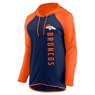 Women's Fanatics Branded Navy/Orange Denver Broncos Forever Fan Full-Zip Hoodie