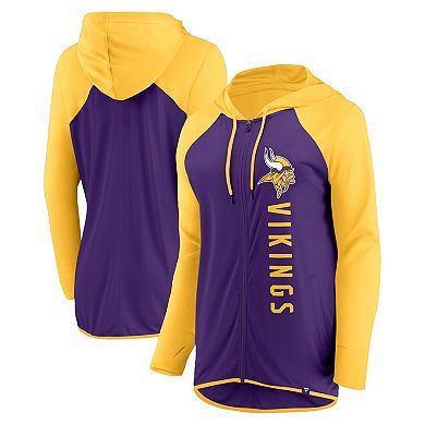 Women's Fanatics Branded Purple/Gold Minnesota Vikings Forever Fan Full-Zip Hoodie