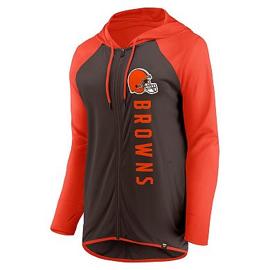 Women's Fanatics Branded Brown/Orange Cleveland Browns Forever Fan Full-Zip Hoodie