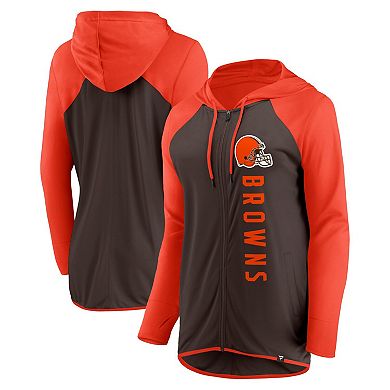 Women's Fanatics Branded Brown/Orange Cleveland Browns Forever Fan Full-Zip Hoodie