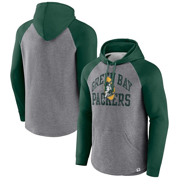 Green Bay Packers Gray & Green Youth Gridiron Raglan Long Sleeve T-Shirt