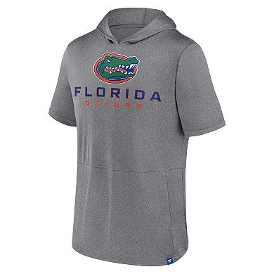 Men's Fanatics Branded Heather Gray Florida Gators Modern Stack Hoodie T-Shirt