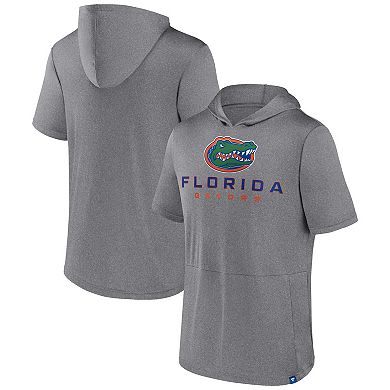 Men's Fanatics Branded Heather Gray Florida Gators Modern Stack Hoodie T-Shirt