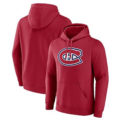 Men's Fanatics Red Montreal Canadiens Primary Logo Pullover Hoodie