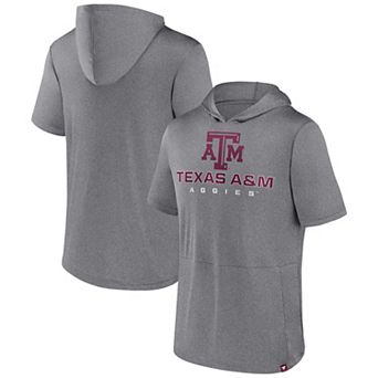 Men's Fanatics Branded Heather Gray Texas A&M Aggies Modern Stack Hoodie T-Shirt