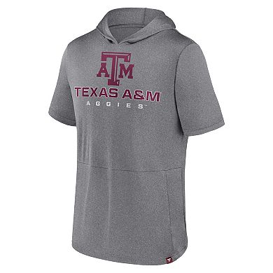Men's Fanatics Branded Heather Gray Texas A&M Aggies Modern Stack Hoodie T-Shirt