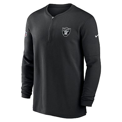 Men's Nike  Black Las Vegas Raiders 2023 Sideline Performance Long Sleeve Quarter-Zip Top