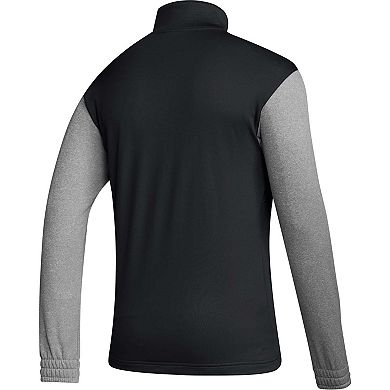 Men's adidas Black Kansas Jayhawks Team Issue AEROREADY Quarter-Zip Jacket