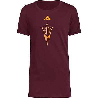 Youth adidas Maroon Arizona State Sun Devils 2023 Sideline Locker Room Logo Fresh T-Shirt