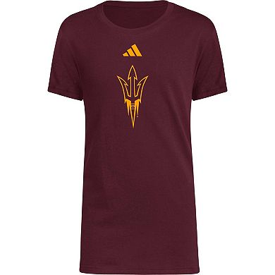 Youth adidas Maroon Arizona State Sun Devils 2023 Sideline Locker Room Logo Fresh T-Shirt