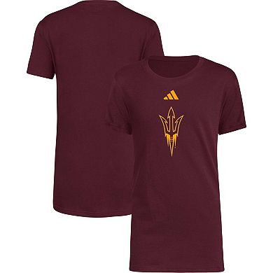 Youth adidas Maroon Arizona State Sun Devils 2023 Sideline Locker Room Logo Fresh T-Shirt