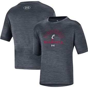 Youth Under Armour Heather Black Cincinnati Bearcats Vent Tech Mesh T-Shirt
